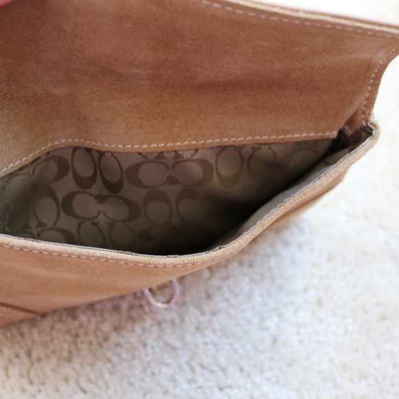 Coach Beige Suede Wristlet Clutch - Picture 3 of 4